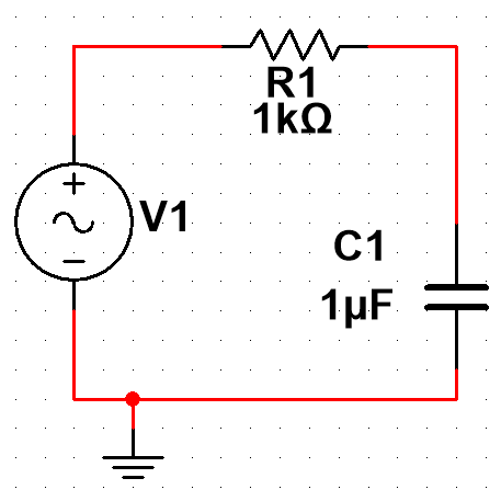 A simple passive low-pass RC filter.